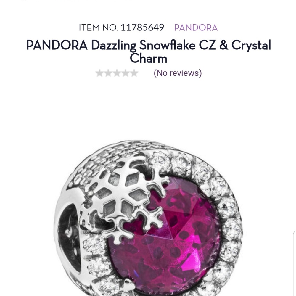 New Pandora Snowflake CZ/Cerise Red Charm